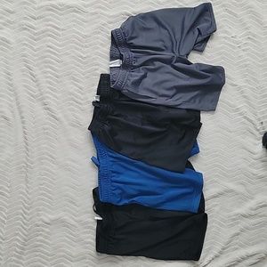 4 pairs Athletic works boys basketball shorts blue black gray size large 10-12